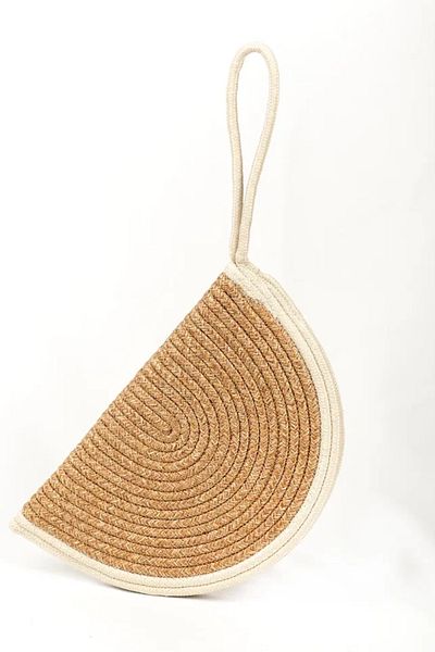 MaVaux Straw Jute Moss Vegan Clutch Bag - Zipped