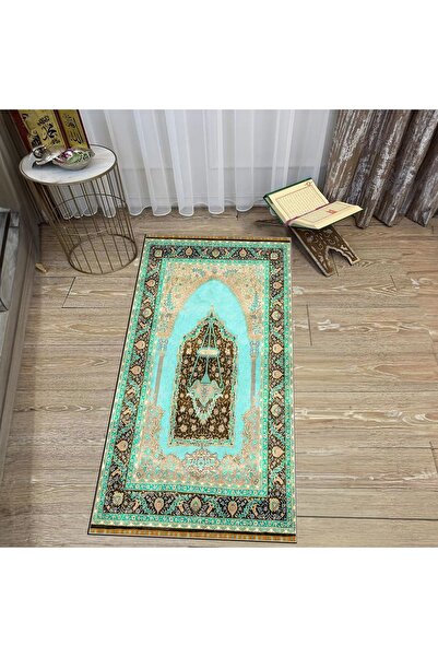 Hey Home Digital Printed Washable Gift Prayer Rug Rug, V-SECCADE-33-TURQUOISE,