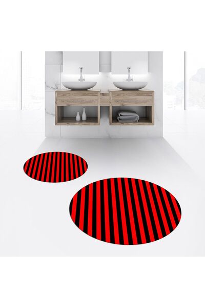 Hey Home طقم مقعد مرحاض دائري مزدوج مطبوع رقميًا وغير قابل للانزلاق وقابل للغ...