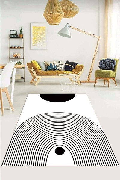 Hey Home Dijital Baskılı Kaymaz Taban Yıkanabilir Modern Salon Halısı Mutfak ...