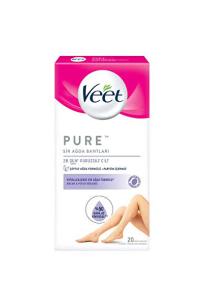 Baby ( KİL MASKESİ HEDİYE ) Veet Pure Bacak Ve Vücut Ağda Bandı 20'li ( 1 ADET )