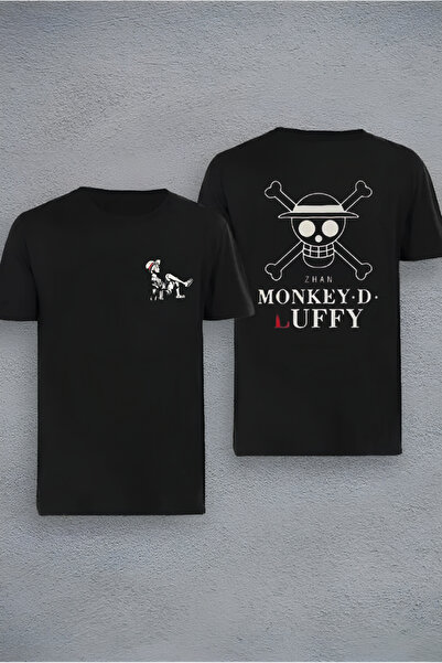 Massgai Tricou oversize din bumbac One Piece Monkey D Luffy unisex cu imprime...