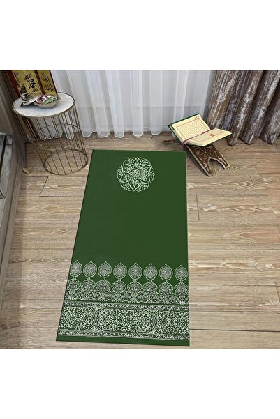 Hey Home سجادة صلاة للصلاة مطبوعة رقمية قابلة للغسل، V-SECCADE-44-GREEN