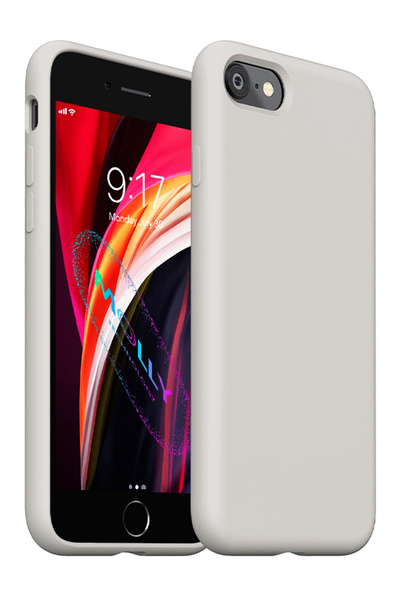 Molly iPhone SE 2022 İçin Beyaz İçi Kadife Liquid Silikon Kılıf