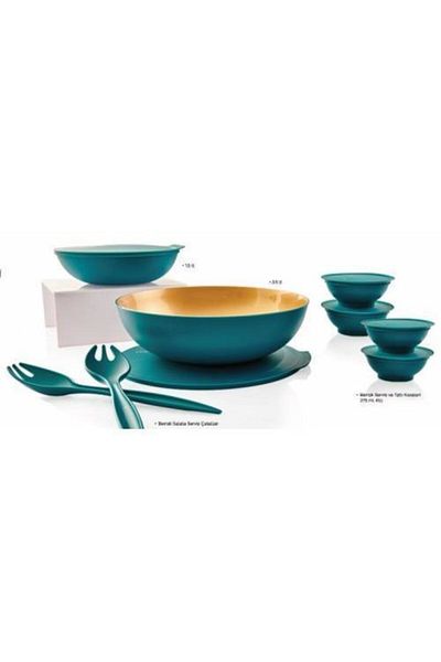 Tupperware Berrak Green-gold Storage Container Set of 7 Esc