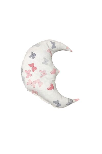 Bebek Özel Ay Model Yastık Uyku Arkadaşı Süs Yastık Aydede Pembe Kelebekli
