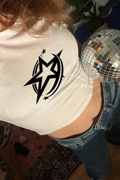 Violon بدلة قصيرة منقوشة من سلسلة Star Series White Saturn Star Star