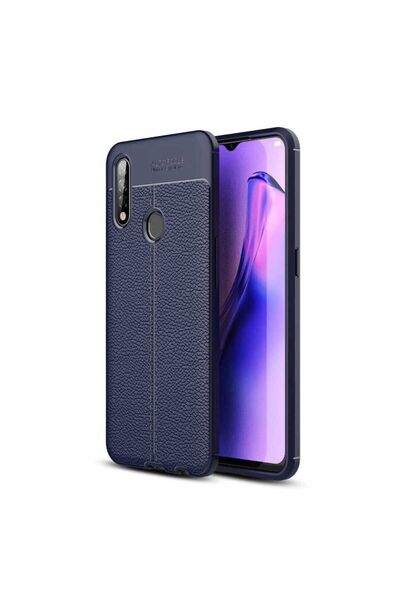 halkhouse Oppo A31 Kılıf Kamera Koruyuculu Niss Deri Görünümlü Silikon Kapak