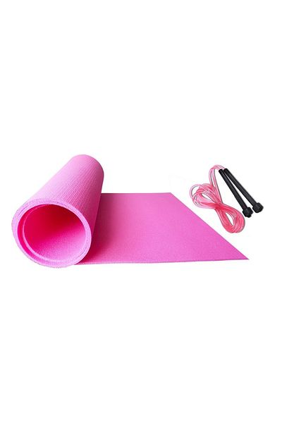Phers Yoga Mat - Pilates Mat and Jump Rope Set of 2 - Starter 5mm Thickness 140 X 50 Cm Lightweight Eco Size