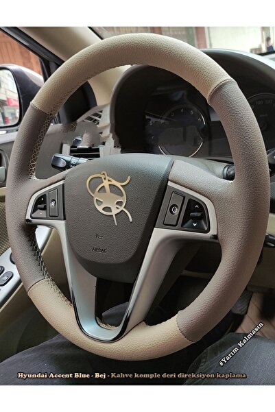 imza direksiyon kılıfı Hyundai Accent Blue Araca Özel Direksiyon Kılıfı (kahv...