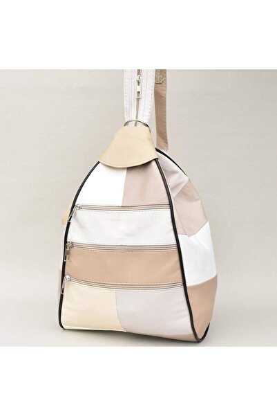 Erzeno Umăr și rucsac din piele naturală, deschisă, în culori pastelate (mode...