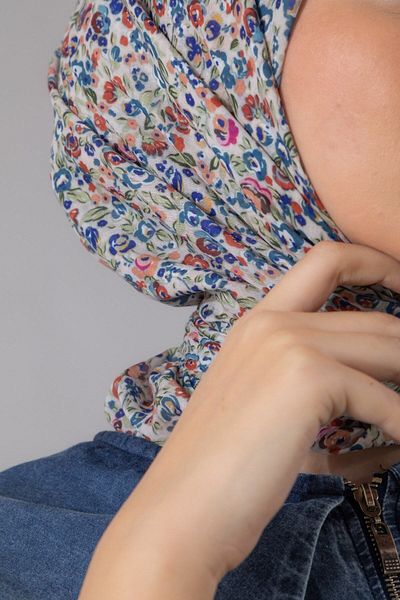 Silk Home Μαλακό βαμβακερό κασκόλ με μοτίβο γαρύφαλλου