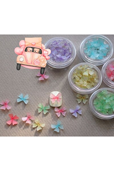 Beauty Box Kurdele 6 Çeşit Renk Nail Charms Tırnak Süsleri Nail Art Objeleri ...