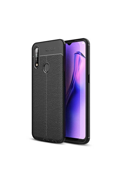 halkhouse Oppo A31 Kılıf Kamera Koruyuculu Niss Deri Görünümlü Silikon Kapak