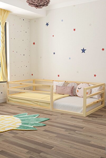 Givayo Mobilya BUBBLE MONTESSORİ DOĞAL AHŞAP ÇAM BEBEK VE ÇOCUK YATAĞI