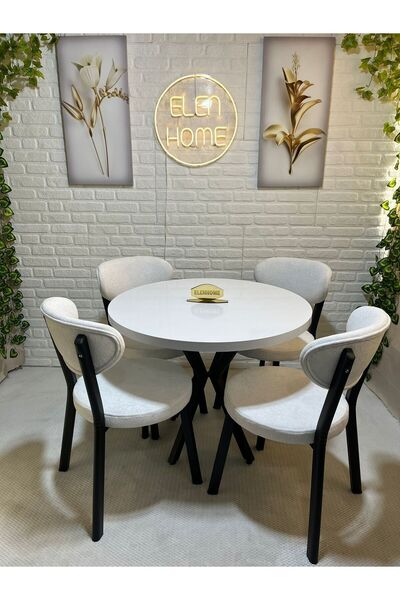 ELEN HOME ARYA Masa Sandalye Takımı 4 Kişilik Yemek Masası Takımı Mutfak Masa...