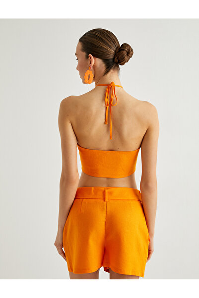 Koton Sibil Çetinkaya X Koton - Lace-up Crop Tank Top