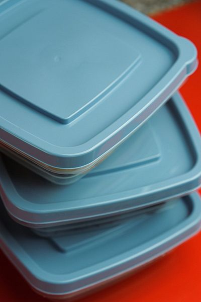 Bager Plastik Blue Transparent Square Food and Pulses Storage Container Box Set of 3 - 990 ml