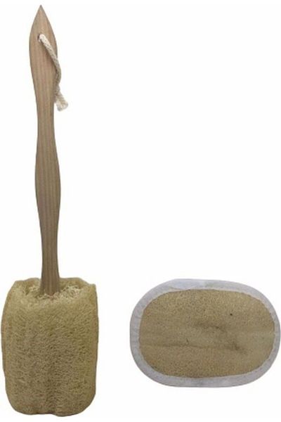 Bora Natural Pumpkin Fiber with Wooden Handle + Pumpkin Fiber for Face