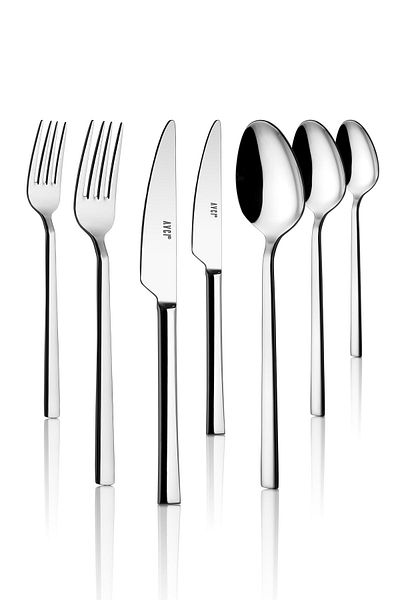 Avcı Classy 7 Piece Single Fork Spoon Knife Set 18/10 Stainless Steel