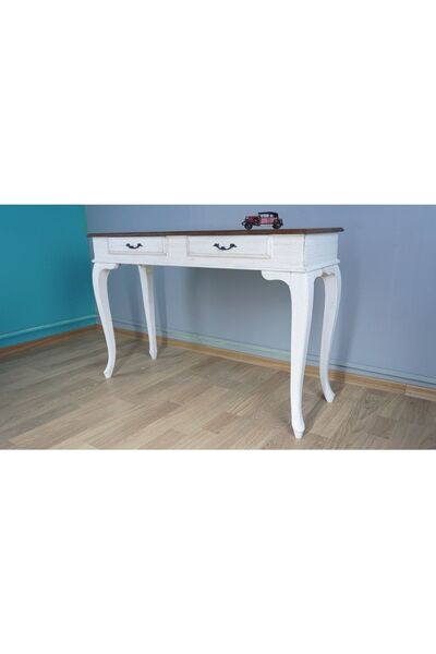 Masifart Ceviz Eskitme Tablalı Dresuar Beyaz 100 Cm Eskitme Patin