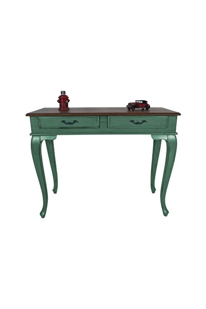 Masifart Ceviz Eskitme Tablalı Dresuar Yeşil 100 Cm Eskitme Patin