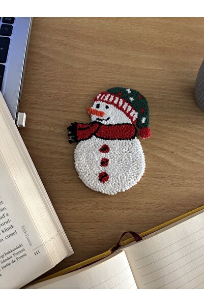 Sumicorn Design Kardan Adam Punch İşlemeli Bardak Kupa Altlığı,Yılbaşı Yeni Yıl Hediyesi