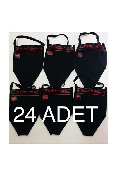 Kelebek Kese Black Thick Butterfly Bath Pouch 24 pieces