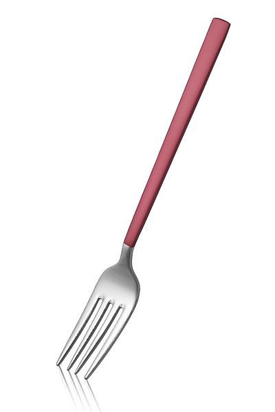 Avcı Pink Touch Matte 12 Pieces Dinner Forks 18/10 Stainless Steel 3 Mm