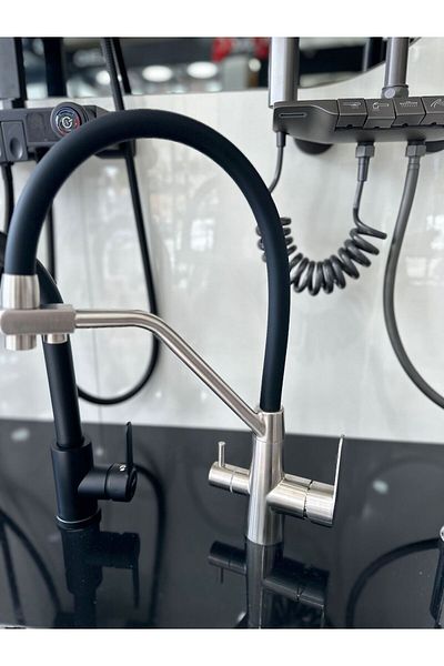 FLEKO NEW PURIFIED INOX FLEXIBLE PIPE SINK MIXER