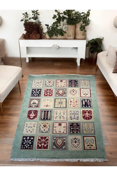 ŞİRVAN HALI EL DOKUMA AFGAN UŞAK HALI - 151x193