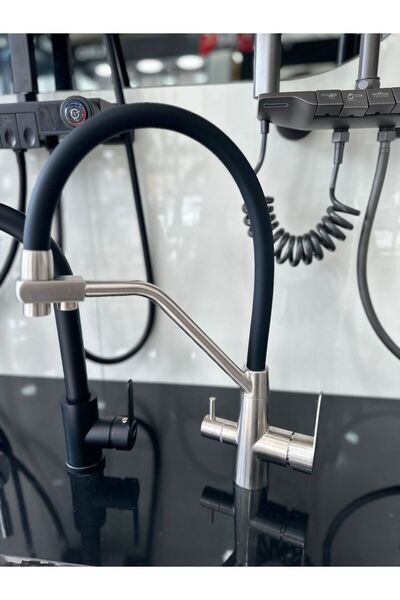 FLEKO NEW PURIFIED INOX FLEXIBLE PIPE SINK MIXER