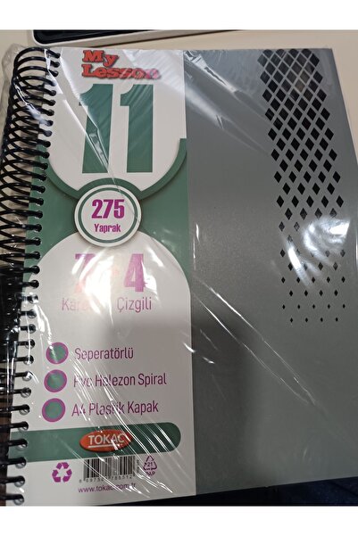 Tokaç My Lesson A4 7 + 4 ( 11 ) Konulu Spiralli Defter 275 Yaprak
