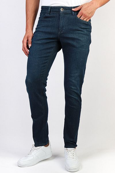 HLT JEANS Ανδρικό τζιν παντελόνι με λεπτή εφαρμογή σε σκούρο πράσινο τρίψιμο Hlthe1949