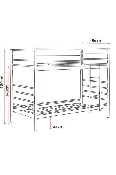 Zizuva Tasarım Siyah Metal 2'li Ranza Modeli