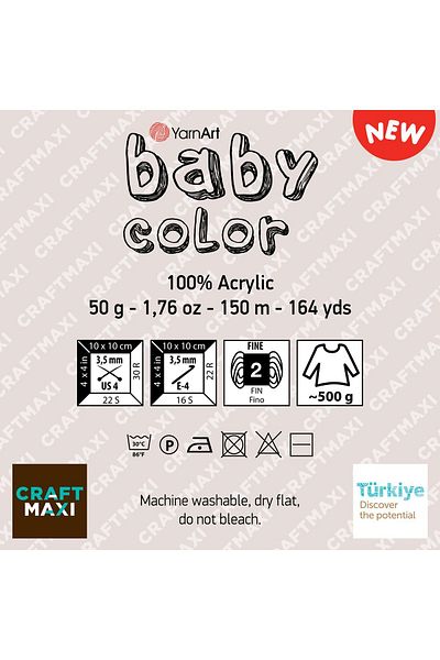 Yarnart Baby Color Νέο Χειροποίητο Πλεκτό Νήμα Ebruli-206