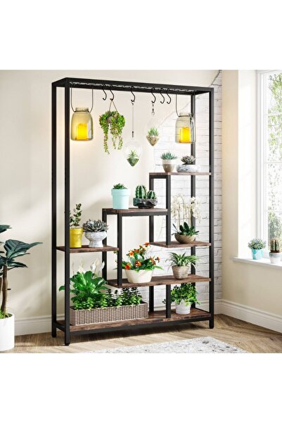 Zizuva Özel Tasarım Ceviz Çiçeklik & Saksılık Ve Düzenleyici