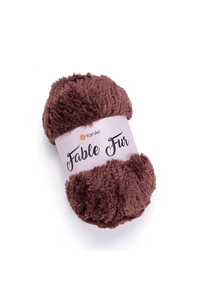 Yarnart Fable Fur - Πλεκτό Χέρι Νήμα Καφέ-986