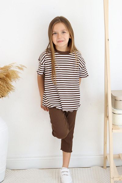 MiaBaby Set Capri cu dungi pentru fete