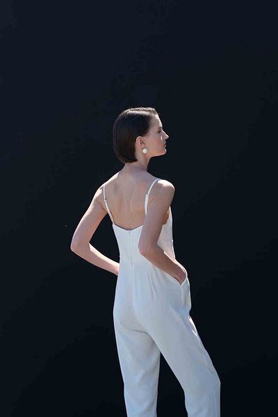 Seda Yalçın Atelier Ecru Napoli Jumpsuit - Thin Straps