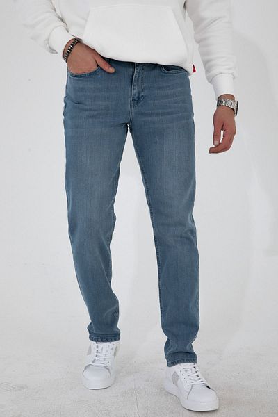 HLT JEANS Ανδρικό Grinded Blue Regular Fit Relaxed Cut Flexible Lycra Jeans Jeans Jeans HLTHE003001