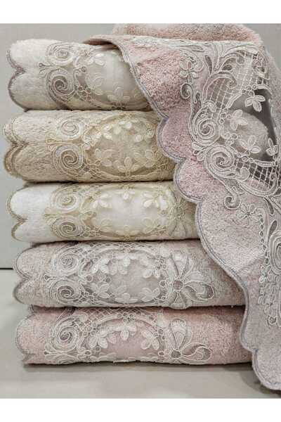 Pupilla Collection Santana bambu güpürlü el havlu seti 6 adet 50x90cm