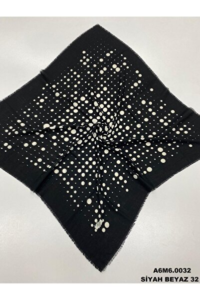 NİSA İPEK DESENLİ FLAMLI SİYAH 32 A6M6