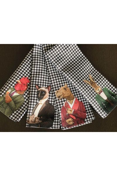 Adawall Animals Serie Fabric American Service Set of 4 35x50cm
