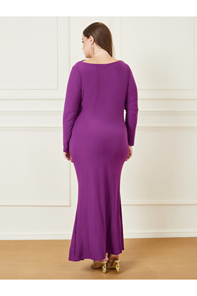 Styli Plus Gathered Detail Shift Maxi Dress