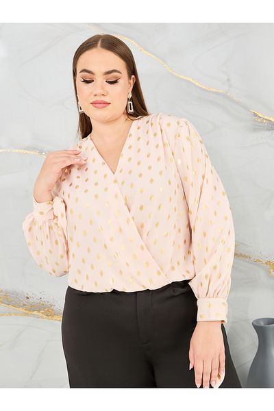 Styli Plus Foil Print Tie Up Sleeves Top