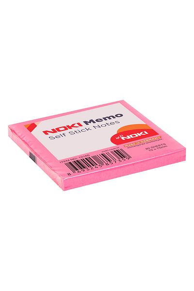 Noki Adhesive Memo Note Paper - 75x75 mm, Dark Pink, 80 Sheets, 12 Pieces, 12165