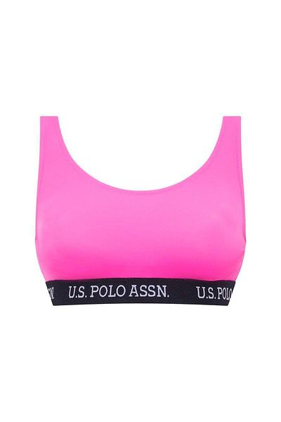 U.S. Polo Assn. Γυναικείο μπλουζάκι μπικίνι με ροζ U λαιμόκοψη