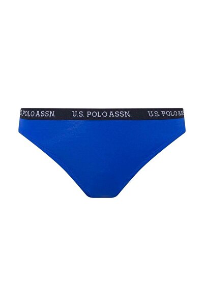 U.S. Polo Assn. Women's Saks Blue Thick Edged Elastic Bikini Bottom