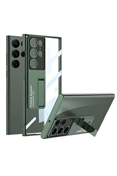 SBY TEKNOLOJİ غطاء حامل S24 Ultra متوافق مع تصميم شفاف لحماية الكاميرا مع حام...